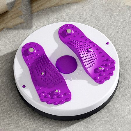 Household Twisting Disk Magnetic Massage Fitness Thin Waist Equipment Mute Belt Drawstring Turntable Portable Abdomen Machine Purple