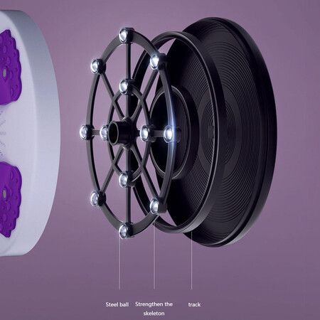 Household Twisting Disk Magnetic Massage Fitness Thin Waist Equipment Mute Belt Drawstring Turntable Portable Abdomen Machine Purple