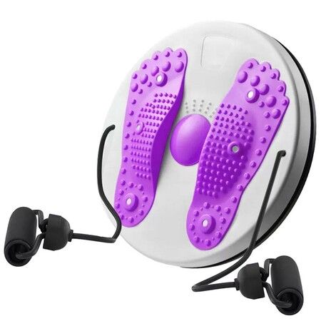Household Twisting Disk Magnetic Massage Fitness Thin Waist Equipment Mute Belt Drawstring Turntable Portable Abdomen Machine Purple