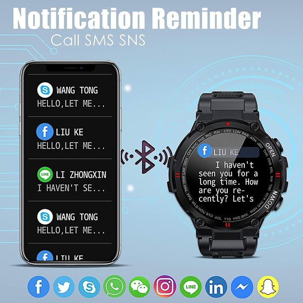 Smart Watch for Android Phones Compatible with iPhone Bluetooth Dial and Answer Calls with Heart Rate Monitor Sleep Tracker for Men