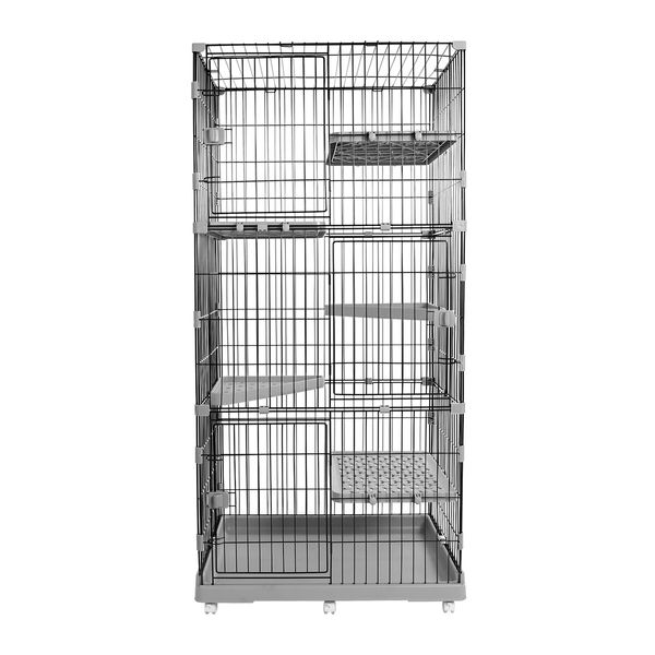 5 Level Cat Rabbit Ferret Cage Hutch House Metal Guinea Pigs Crate Kennel with Wheels 169CM