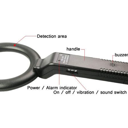 Metal Detector Wand Security Scanner, Hand Held Metal Detector with Sound Vibration Alarms, High Sensitivity Security Scanner, Detects Metal