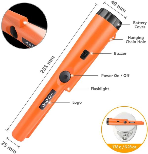 Metal Detector Pinpointer - High Accuracy Professional Handheld Search Treasure Pinpointing Finder Probe