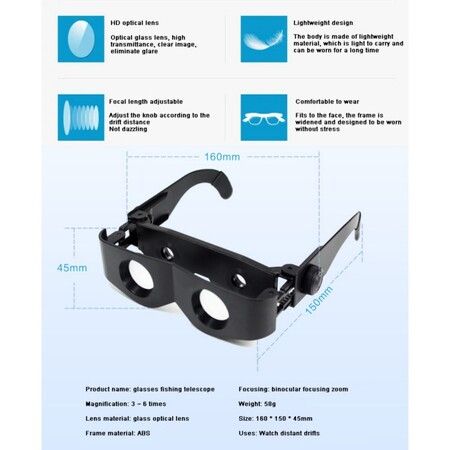 Outdoor HD Night Vision Fishing Glasses Eyewear Portable Fishing Telescope Glasses Googles High Power