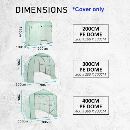 Garden Greenhouse Shed PE Cover Only 143cm Apex