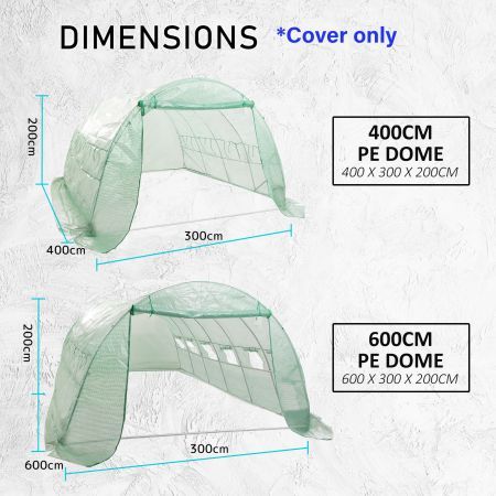 Home Ready Garden Greenhouse Shed PVC Cover Only Apex 190cm