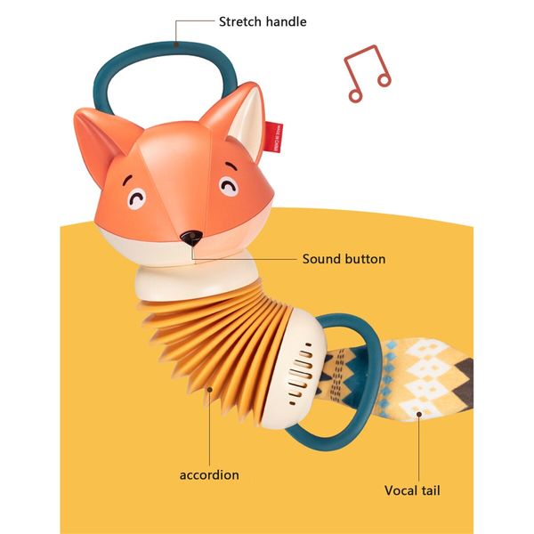 Fox Accordion, Children Educational Animal Accordion Bug, Children Early Education Music Enlightenment Toy