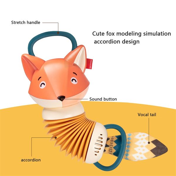 Fox Accordion, Children Educational Animal Accordion Bug, Children Early Education Music Enlightenment Toy