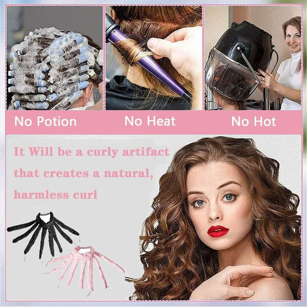 Octopus Curler Heatless Headband,Heatless Hair Curler with Octopus Satin Design for Long Hair(Pink)