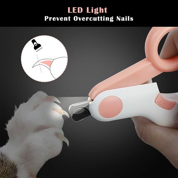 Pet Nail Clipper and Trimmer with Rechargeable LED Light for Dogs And Cats