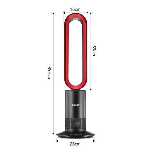 2 in 1 Bladeless Tower Fan Electric Cool Air Hot Heater Timer Remote Control Oscillation