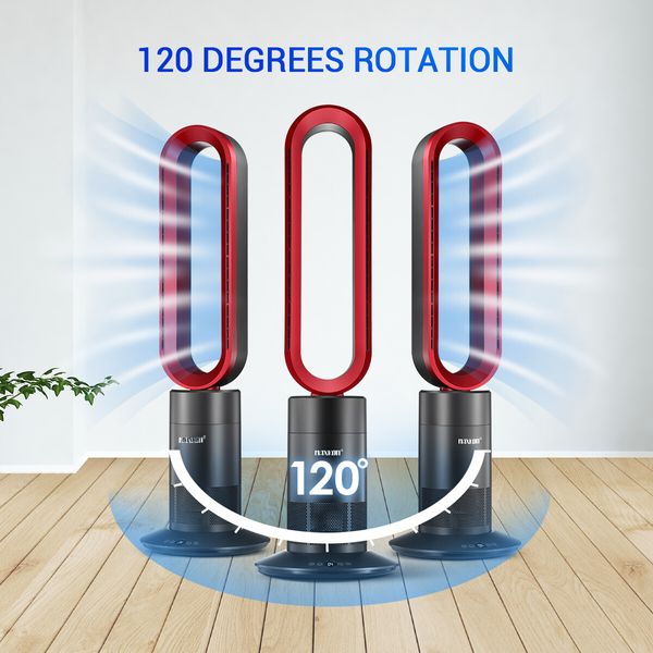 2 in 1 Bladeless Tower Fan Electric Cool Air Hot Heater Timer Remote Control Oscillation