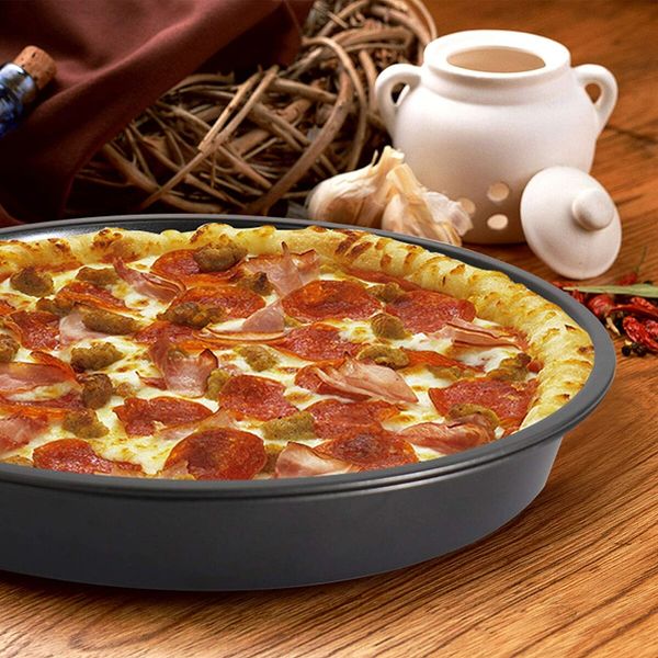 Metal Pizza Plate For Oven Round Bake model Pizza Shop Diy Baking Tools Non-stick Cake Chassis Bakeware Pans (23cm/9inch)