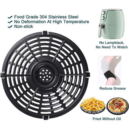 Air Fryer Replacement Grill Pan For Power Dash Chefman 5QT Air Fryers Crisper Plate,Air fryer Grill Plate,Non-Stick Fry Coating Pan (21.6cm/5QT?