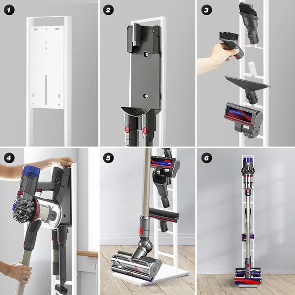 Vacuum Stand Rack Freestanding Cleaner Storage Bracket Holder Accessory for Dyson Organiser V7 V8 V10 V11 for Xiaomi Dreame White