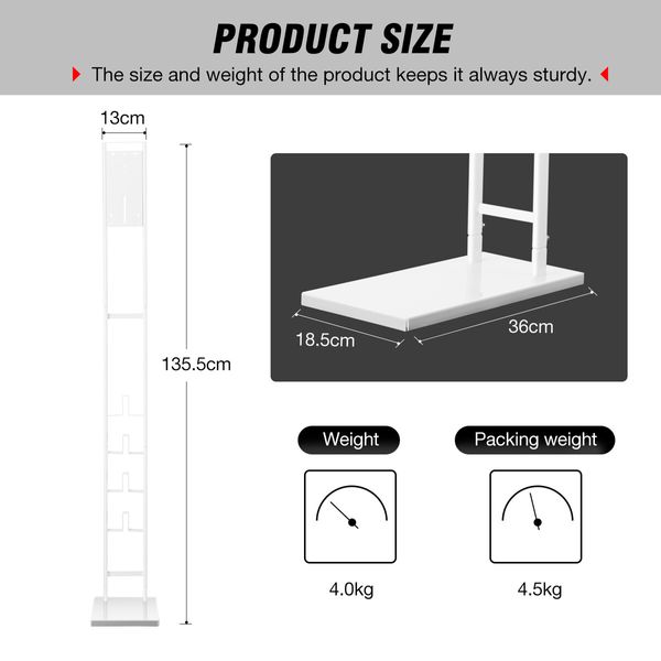 Vacuum Stand Rack Freestanding Cleaner Storage Bracket Holder Accessory for Dyson Organiser V7 V8 V10 V11 for Xiaomi Dreame White