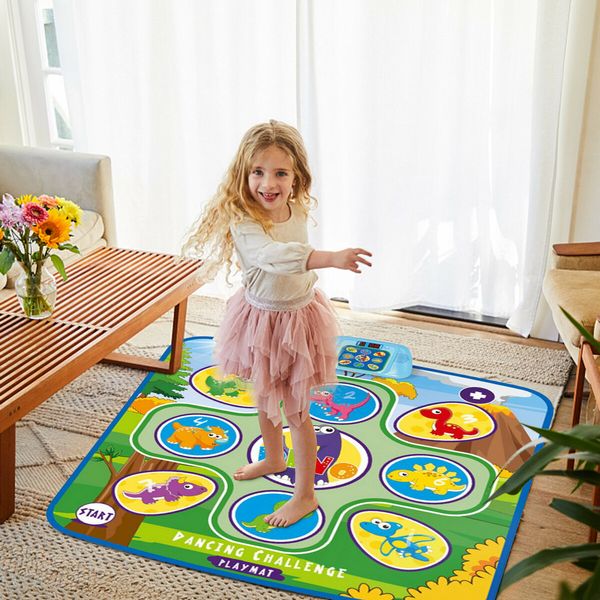 2022 Newest Dinosaur Electric Dancing Mat Children's Music Programmable Dancing Mat Game Mat Toy Christmas Gift,Gifts for Girls Boys