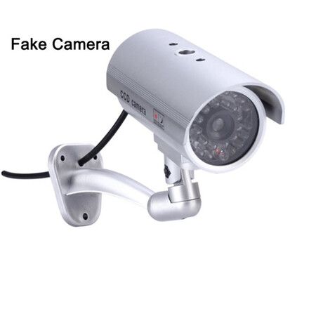 Fake Surveillance Camera with Flash LED Dummy Bullet Simulated CCTV Camera,Indoor Outdoor Use Good for Home/Office/Shop/Garage