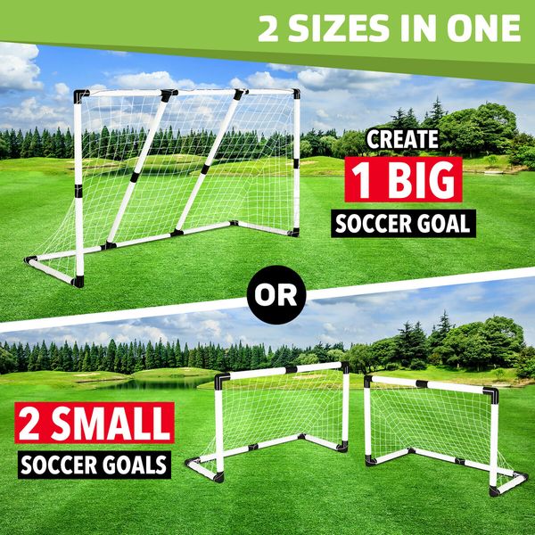 Portable Soccer Goal Nets 2-in-1 Pop-up Football Goals Set Easy Assembly for Kids Adult 240x156x83cm