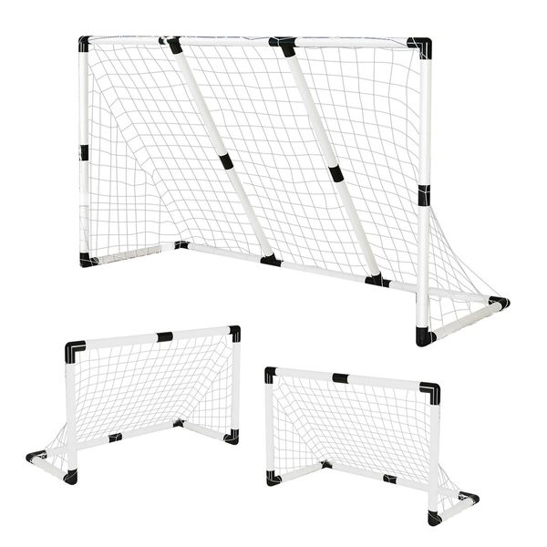 Portable Soccer Goal Nets 2-in-1 Pop-up Football Goals Set Easy Assembly for Kids Adult 240x156x83cm