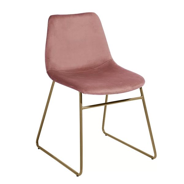 Pink Dining Chairs Kitchen Room Office Seat Velvet Soft Fabric Upholstered Modern Mid Century Set of 2