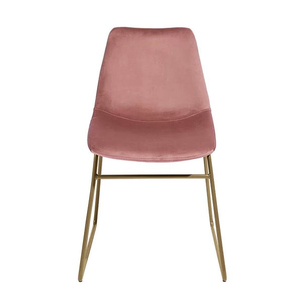 Pink Dining Chairs Kitchen Room Office Seat Velvet Soft Fabric Upholstered Modern Mid Century Set of 2