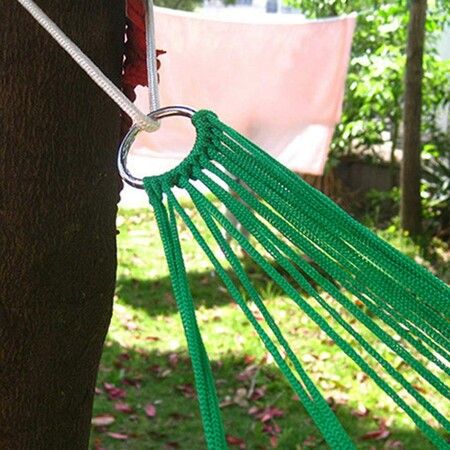 Portable Camping and Leisure Mesh Hammock 9 Strand Nylon Rope Hammock Many Colours Quality