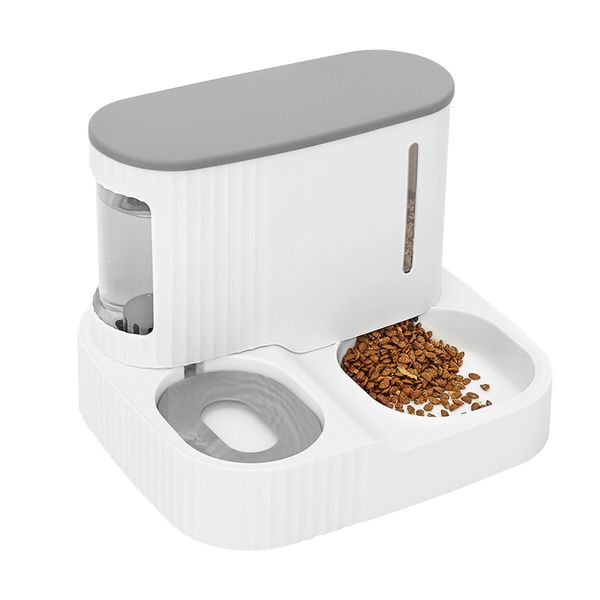 2 IN 1 Pet Automatic Feeder Cats Food Bowl Dog Water Dispenser Gravity Fed for Small Large Pets