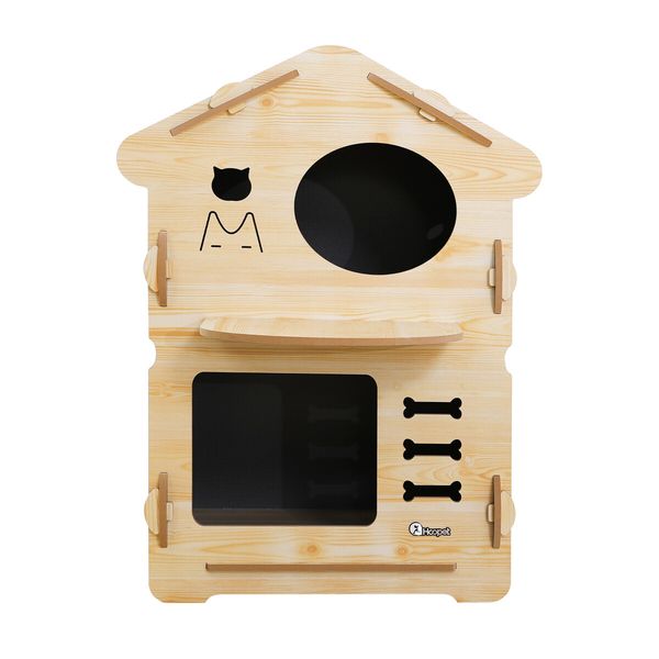 2 Layer Large Cat House Condo Indoor Kitty Scratching Playhouse Durable MDF for Cats Rabbit