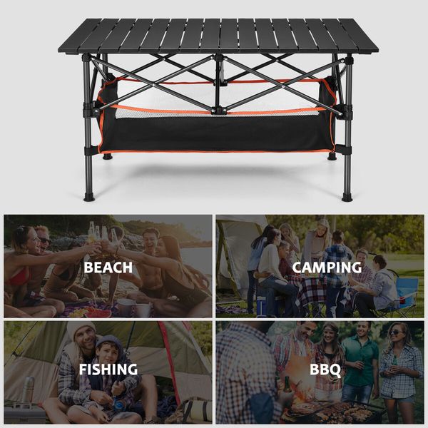 Portable Folding Camping Table Picnic Outdoor Foldable Desk Aluminium with Storage Carry Bag