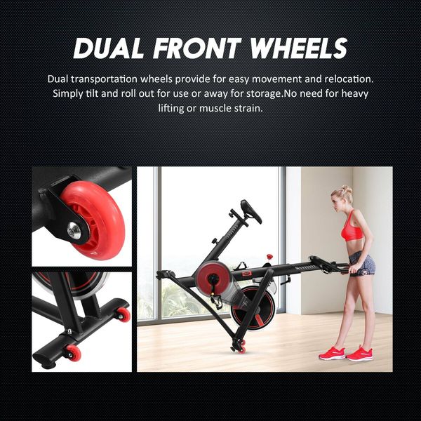 Genki Exercise Spin Magnetic Bike Indoor Stationary Bicycle Belt Drive Fitness Machine Resistance Bluetooth App FitShow