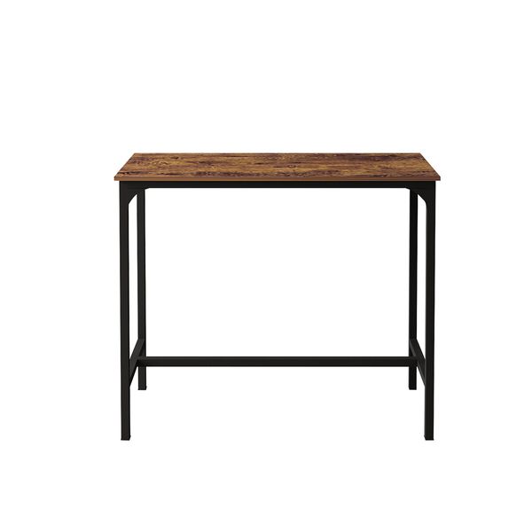 High Bar Table Pub Kitchen Dining Cafe Outdoor Vintage Metal Frame Wood Top 120x50x100CM 