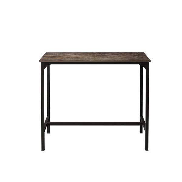 Rectangular High Bar Table Pub Kitchen Dining Outdoor Wood Top Metal Frame 120x50x100CM