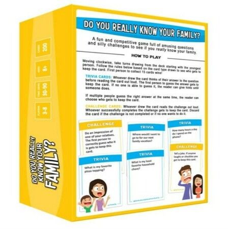 A Fun Family Game Filled with Conversation Starters and Challenges - Great for Kids, Teens and Adults