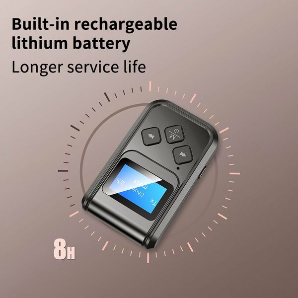 Rechargeable 2-in-1 Bluetooth Adapter with LCD Display for Computer Mobile Phone Speaker