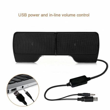 1 Pair Mini Portable Clipon USB Stereo Speakers line Controller Soundbar for Laptop Mp3 Phone Music Player PC with Clip