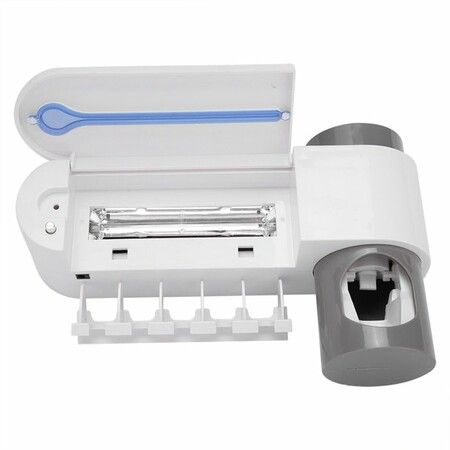 USB Toothbrush Holder Cleaner And Automatic Toothpaste Dispenser And  UV Light Sterilizer