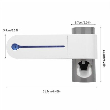 USB Toothbrush Holder Cleaner And Automatic Toothpaste Dispenser And  UV Light Sterilizer