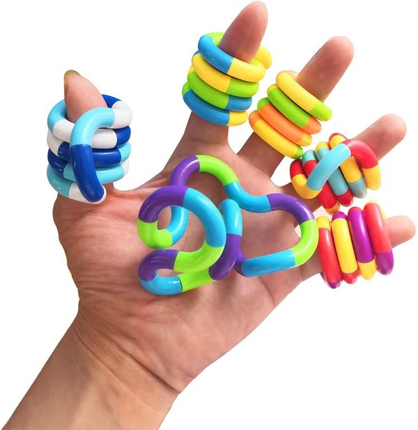 6PCS Tangles Brain Imagine Tools, Magic Fidget Toys,Sensory Toys, Combine into New Shapes,Stress Relief and Anti-Anxiety Sensory Fidget Toy, Brain Imagine Sensory Toys (6 PCS)