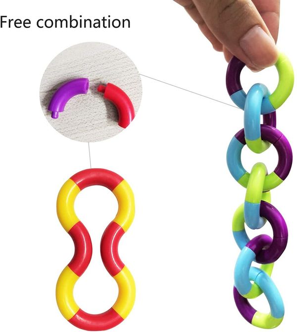 6PCS Tangles Brain Imagine Tools, Magic Fidget Toys,Sensory Toys, Combine into New Shapes,Stress Relief and Anti-Anxiety Sensory Fidget Toy, Brain Imagine Sensory Toys (6 PCS)