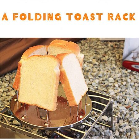 Stainless Steel Folding Camping Toaster 4 Slice Kitchen Breakfast 4 Toast Toaster BBQ Party Hiking Camping Fishing Picnic