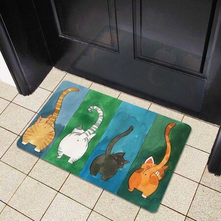 Cute Cat Butt Bedroom Area Rug, Cat Carpet,Cat Tail Non-Slip Absorbent Doormats for Bedroom Living Room Kitchen Bathroom