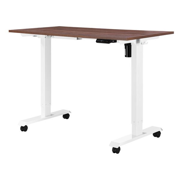 Sit Standing Desk Electric Height Adjustable Motorised Computer Table Ergonomic Home Office Wood Colour