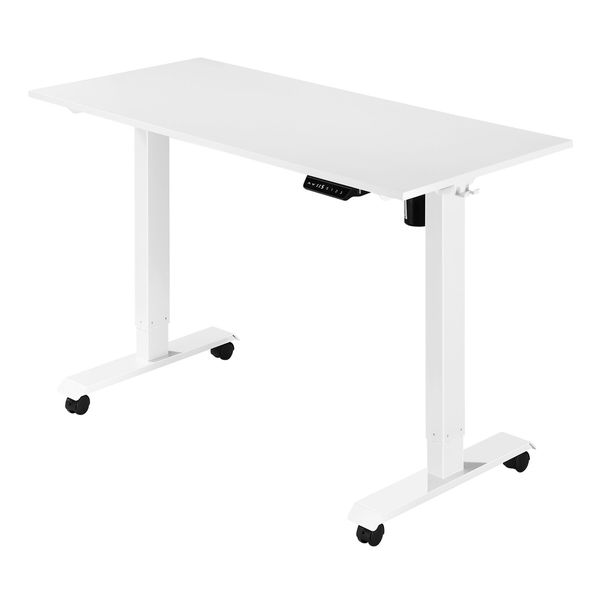 White Sit Standing Desk Electric Motorised Computer Table Height Adjustable Ergonomic Home Office