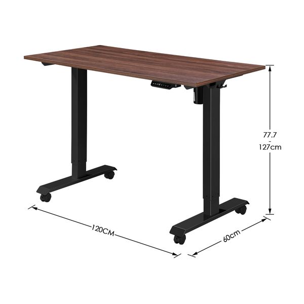 Sit Standing Desk Electric Computer Table Motorised Ergonomic Height Adjustable Home Office Wood Colour