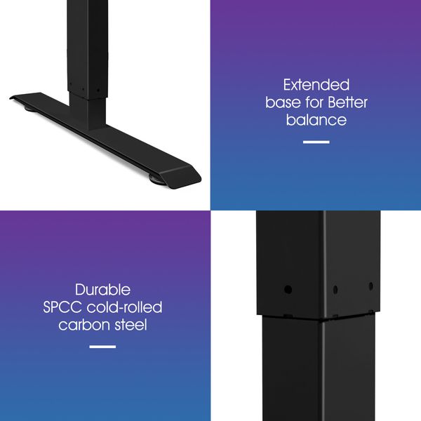 Black Standing Desk Electric Motorised Computer Sit Stand Table Height Adjustable Ergonomic Home Office