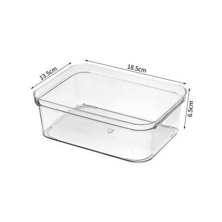 4 Pack Stackable Pantry Organizer Bins,for Kitchen, Freezer, Countertops, Cabinets - Plastic Food Storage Container with Handles for Home and Office 13.5*18.5*6.2CM