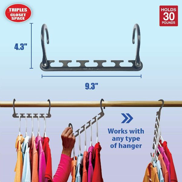 10Pcs Thicken Space Saving Hangers for Clothes,Magic Hangers  (Black)