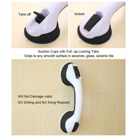 Safety Auxiliary Handles Non-Slip Support Parts Bathroom Vacuum Suction Cups Suction Handrails  (1Pack)