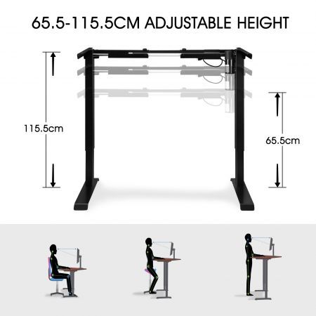 L Shaped Standing Desk Black Corner Sit Stand Computer Table Electric Motorised Height Adjustable Ergonomic Home Office 